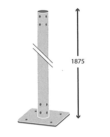 1371892 Parador Edelstahlpfosten Eckpfosten Ø 6x187,5 cm Zaunpfosten zum Aufdübeln V4A für Edition 2