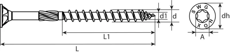 HOX Innenvielzahnschrauben m. Bit 6x200 (Stahl verzinkt (50 Stück) - 175 16 200)