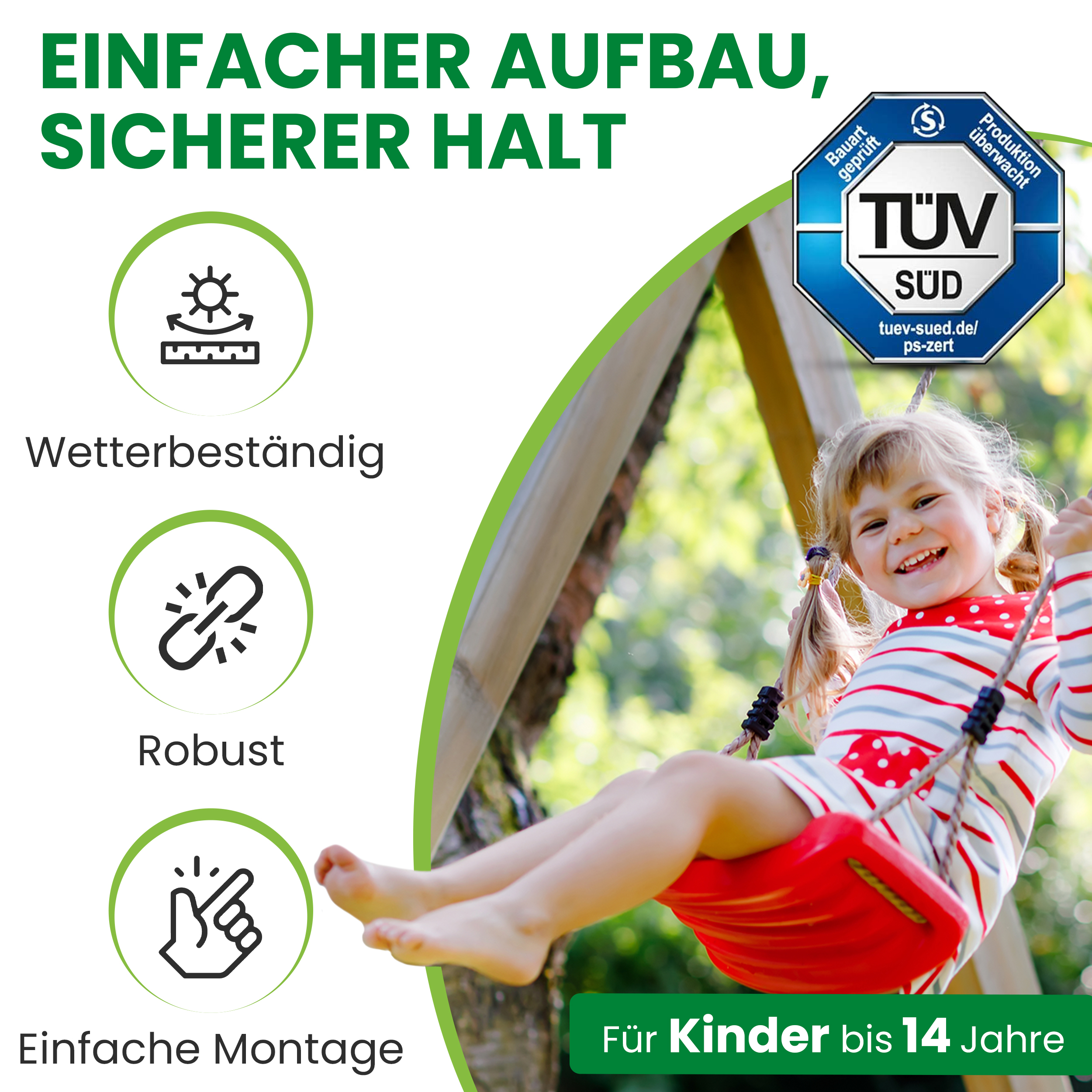 28SyQRD6vJRvHs Premium Doppelschaukel Kerstin mit Podest KDI Kinderschaukel mit zwei Schaukelsitzen TÜV geprüft