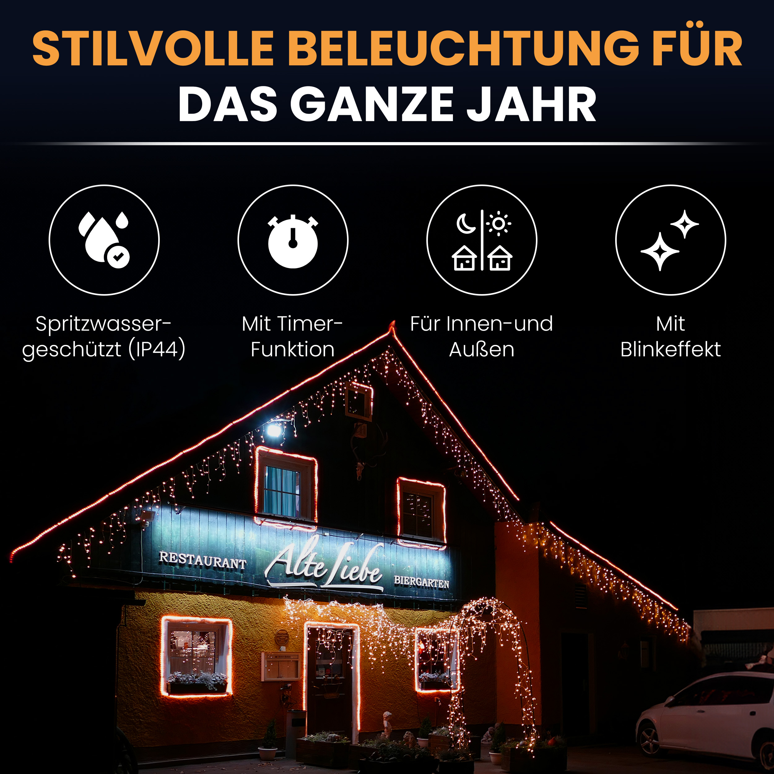 212mywcx3CLzCO LED-Eisregen-Lichterkette mit Flashing-Effekt Lichterkette LED mit Flashlight