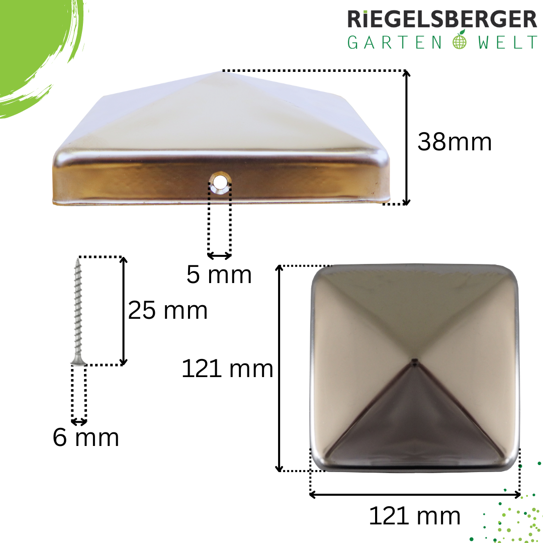 6BiMXB4b8Wt8tu Pfostenkappe Edelstahl Pyramide Zaunkappe Kappe für Pfosten V2A