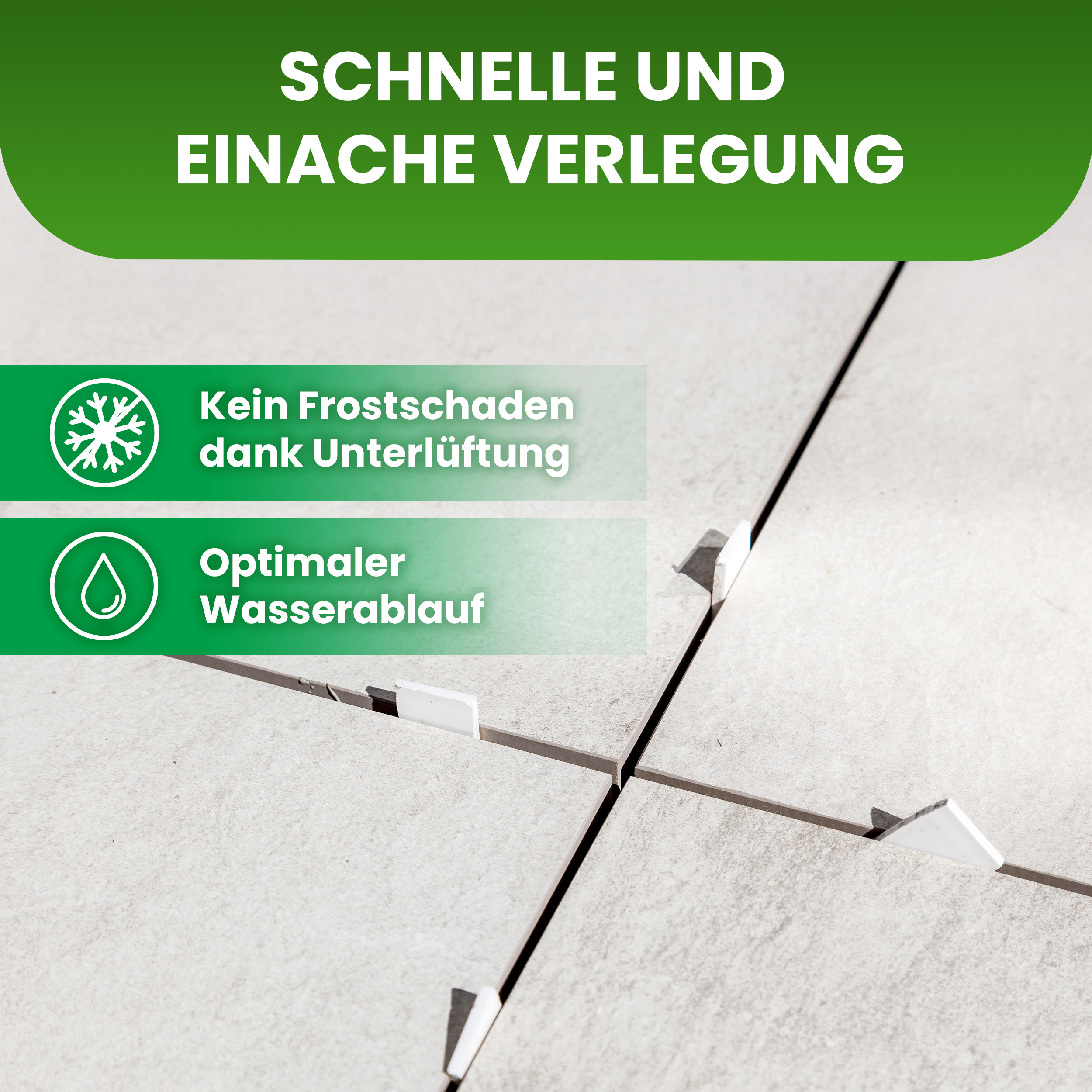 6BytULHrMl02vs Plattenlager PRO inkl. Trittschutz-Pad 2 mm Terrassenlager für Beton Stein Keramikplatten 1 Stück