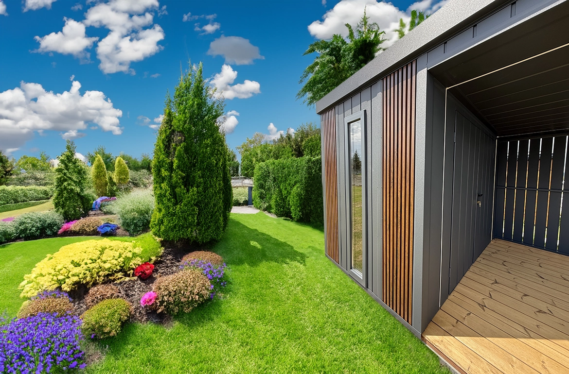 SCHUMACHER Moderner Gartenhaus mit Terrasse