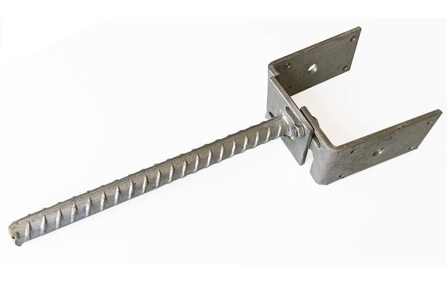 d4hxuNyczcbjVA U-Pfostenträger verstellbar für Pfostenbreite von 65 bis 120 mm mit Dolle zum Einbetonieren