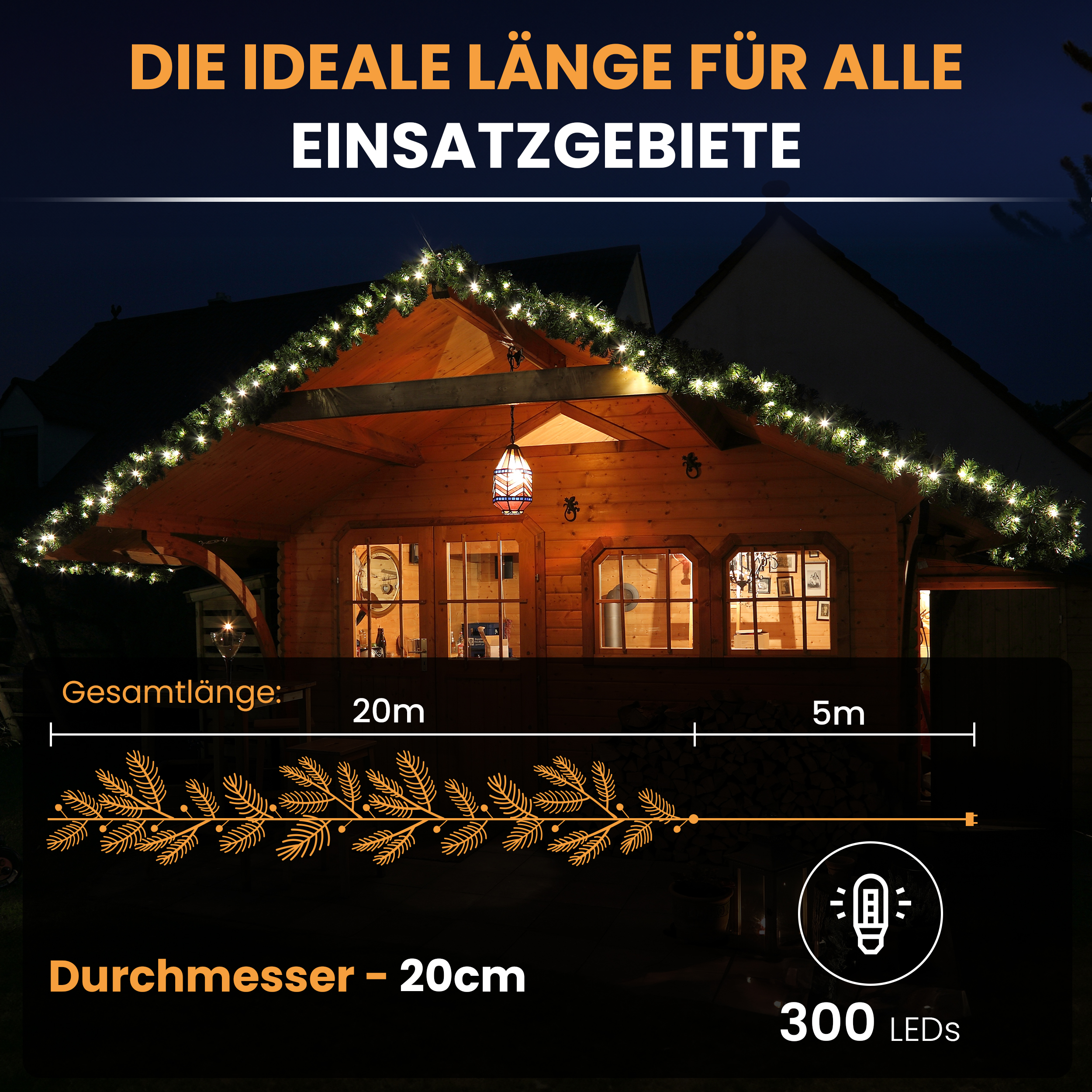 5QHceosByg6Bwx Künstliche Tannengirlande mit Beleuchtung LED Weihnachtsdeko Weihnachtsgirlande