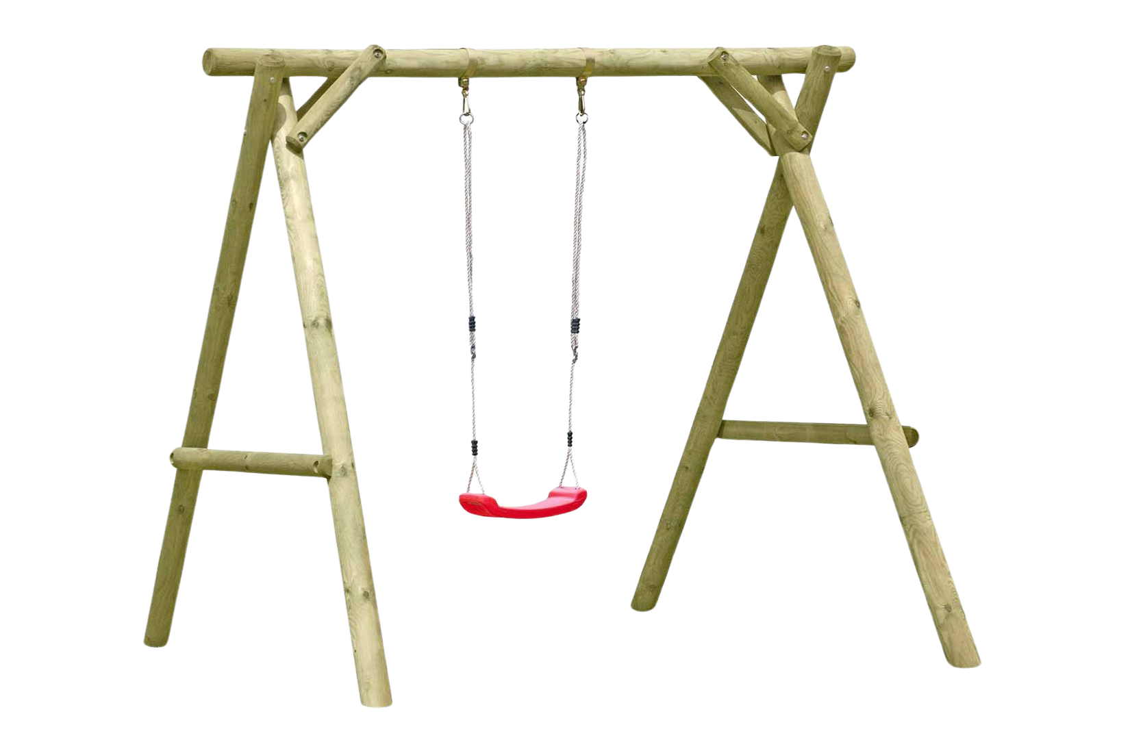 67133-W Kinderschaukel Classic 1.1 Kiefer imprägniert Einzelschaukel mit rotem Schaukelsitz TÜV geprüft