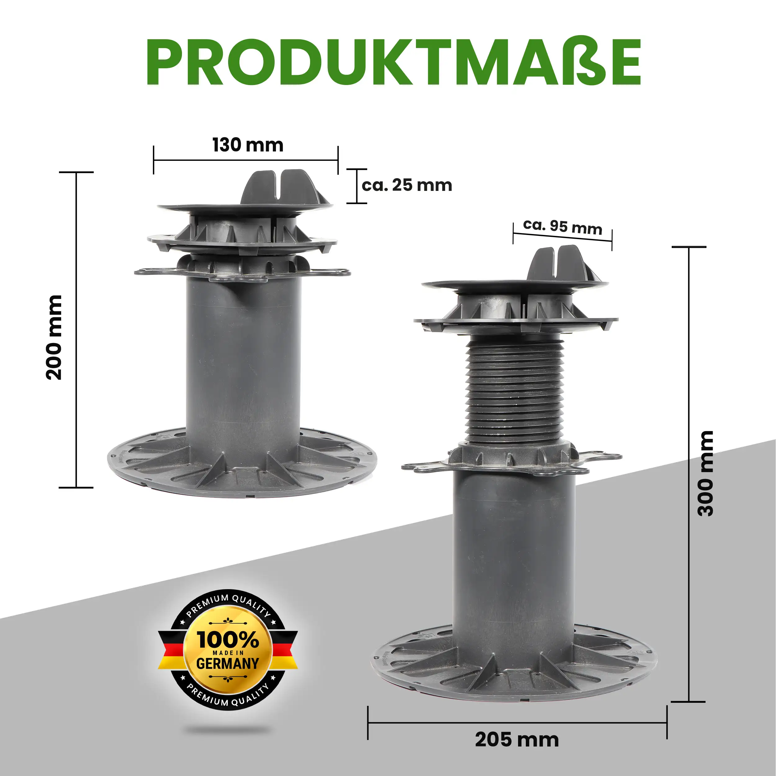  Balkenlager Premium 200–300 mm – mit Gefälleausgleich bis 5 % (18 Stück)