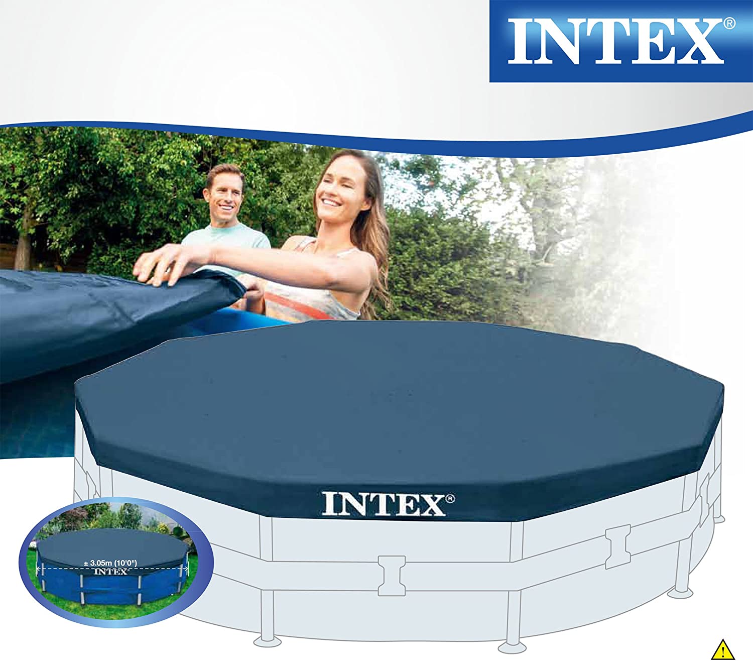 Intex Round Pool Cover - Poolabdeckplane - Ø 305 cm - Für Metal und Prism Frame Pool