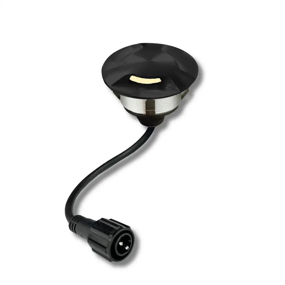 3er-Set LED Bodeneinbaustrahler Außen - rund Ø 6 cm wasserdicht warmweiß - Bodenstrahler für Holzterrasse