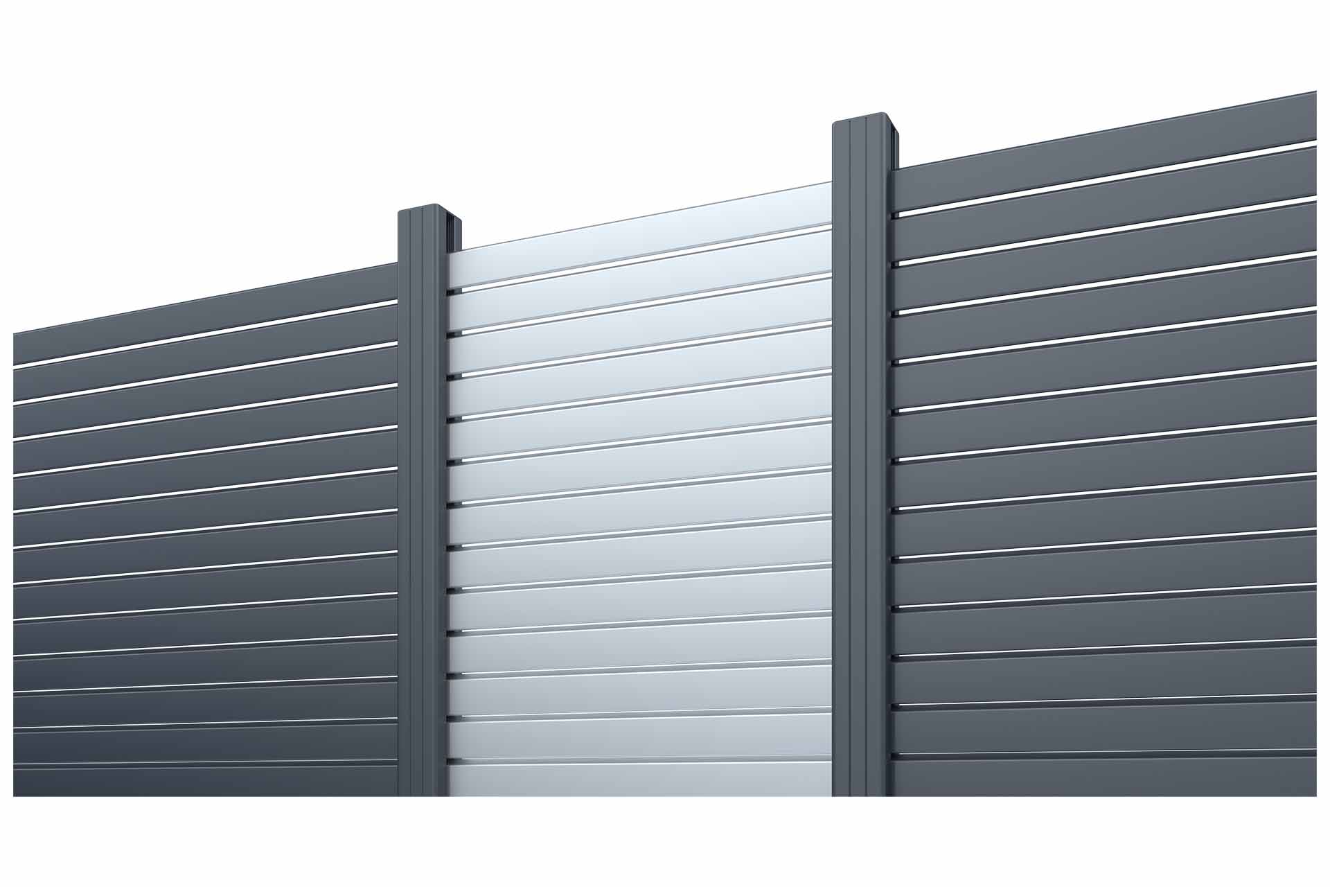 EF-53140-53145-W3 ALU Rhombuszaun 60x180 cm silber Sichtschutz