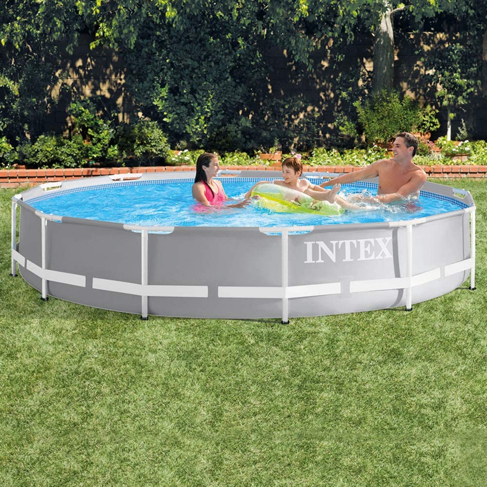 Intex Prism Rondo Ø 366 x 76 cm Frame Pool Set Hellgrau