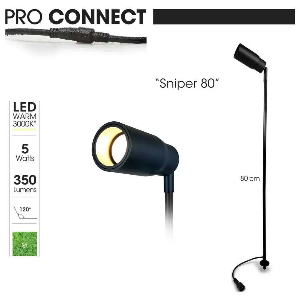 LED Gartenstrahler SNIPER mit Erdspieß - mit Zoomoptik wasserdicht warmweiß - Strahler für Außen