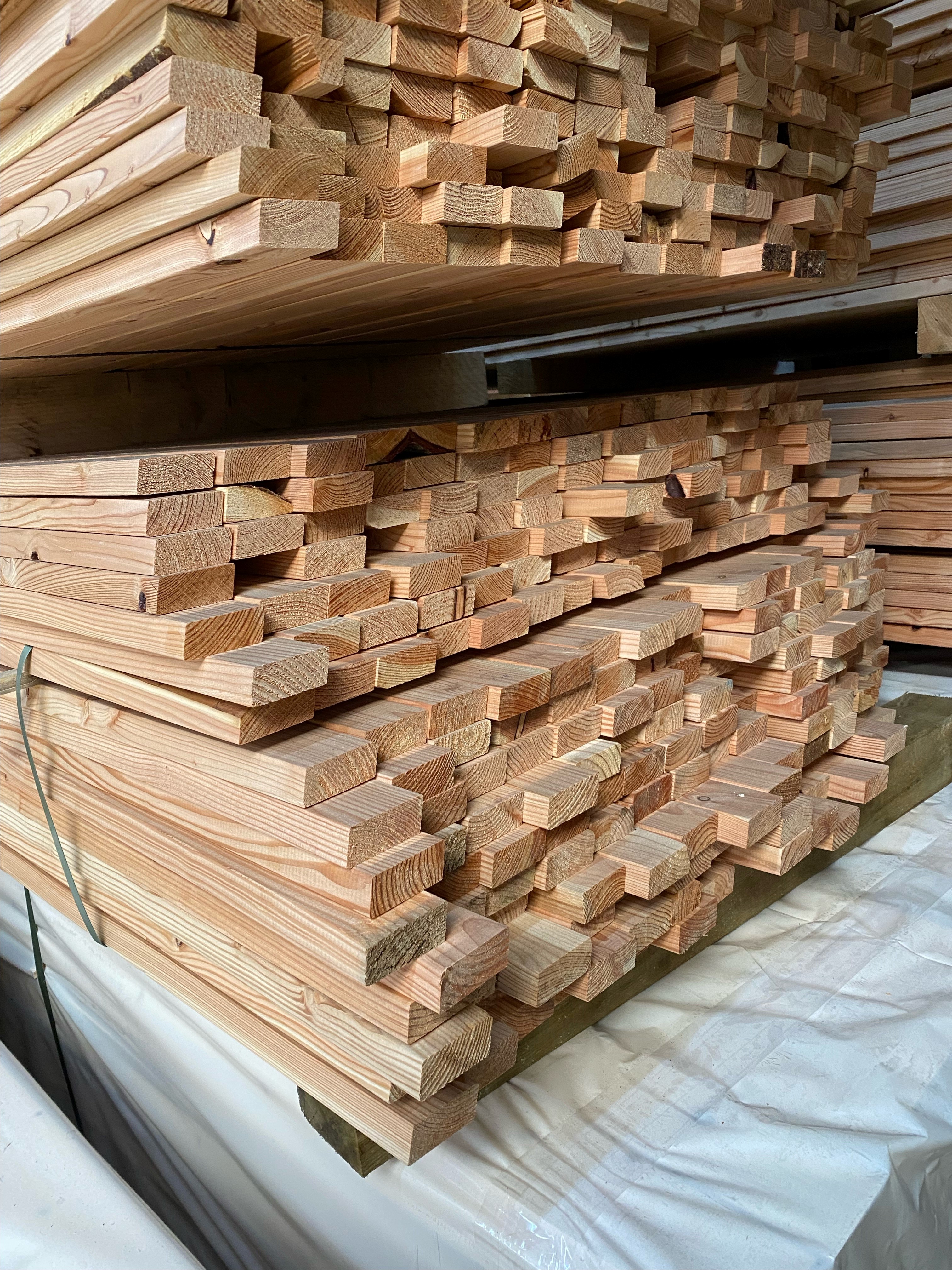 1RUWXmOTHYULY1 Rhombusleiste Parallelogramm nordische Lärche 27x65x4000 mm AKTION 2. Wahl