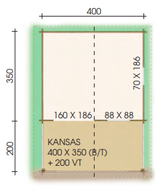 Kansas-2 Premium Gartenhaus Kansas