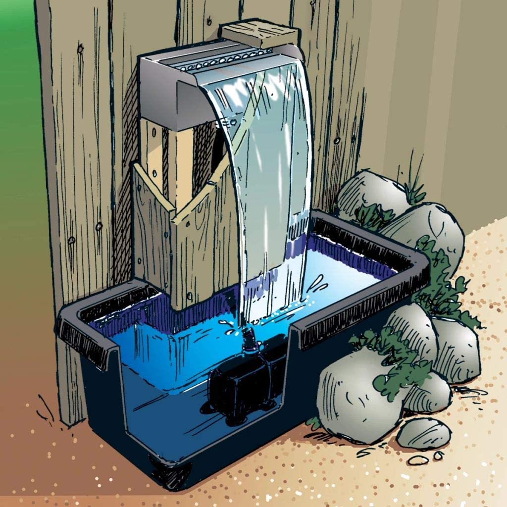 UBBINK Wasserfall Set Niagara 30 LED mit Becken & Pumpe 1312098
