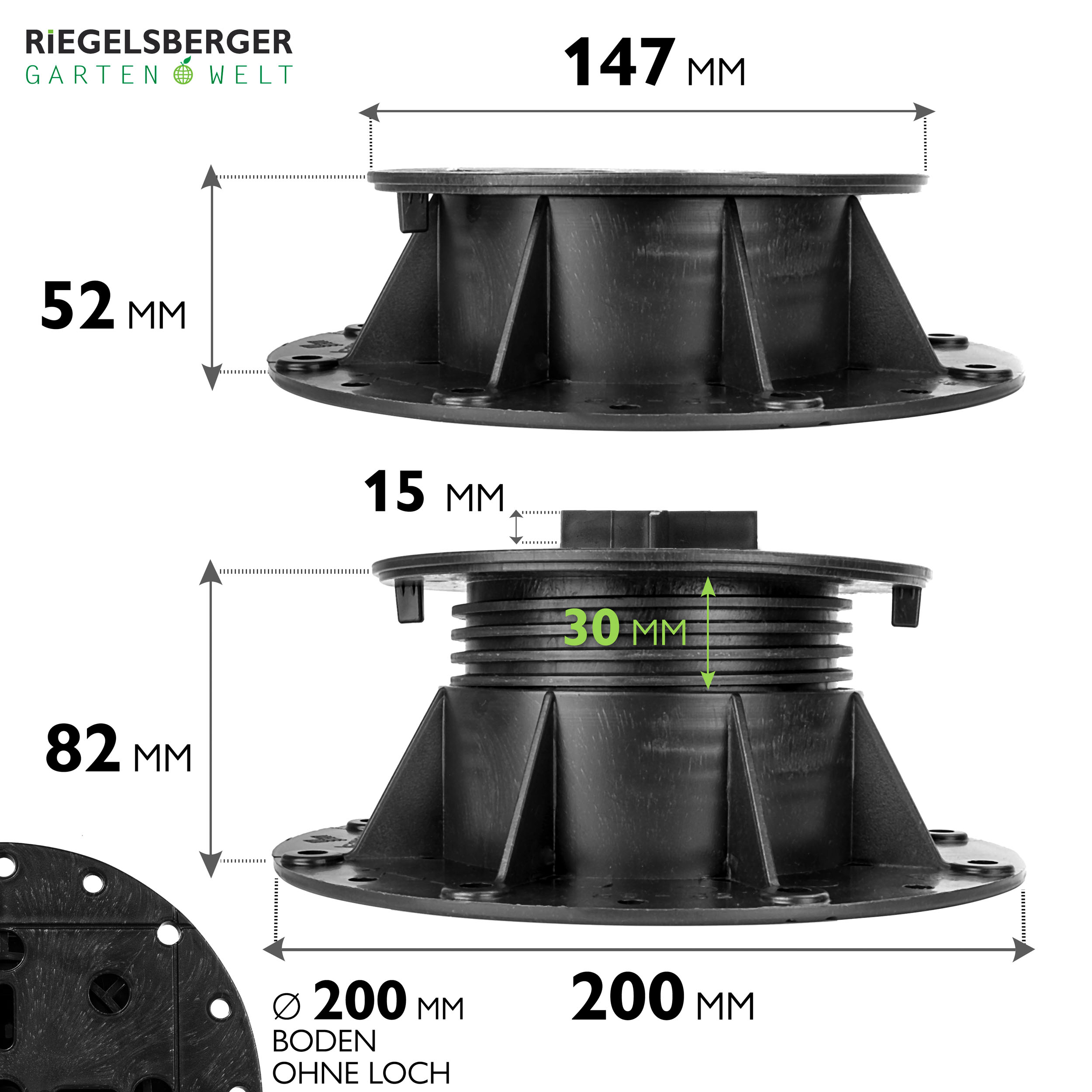 3_Size_52-82LFsRGbF0s0jwr 1 Palette Plattenlager BASIC für Beton Stein Keramikplatten Terrassenlager Stelzlager Stellfuß