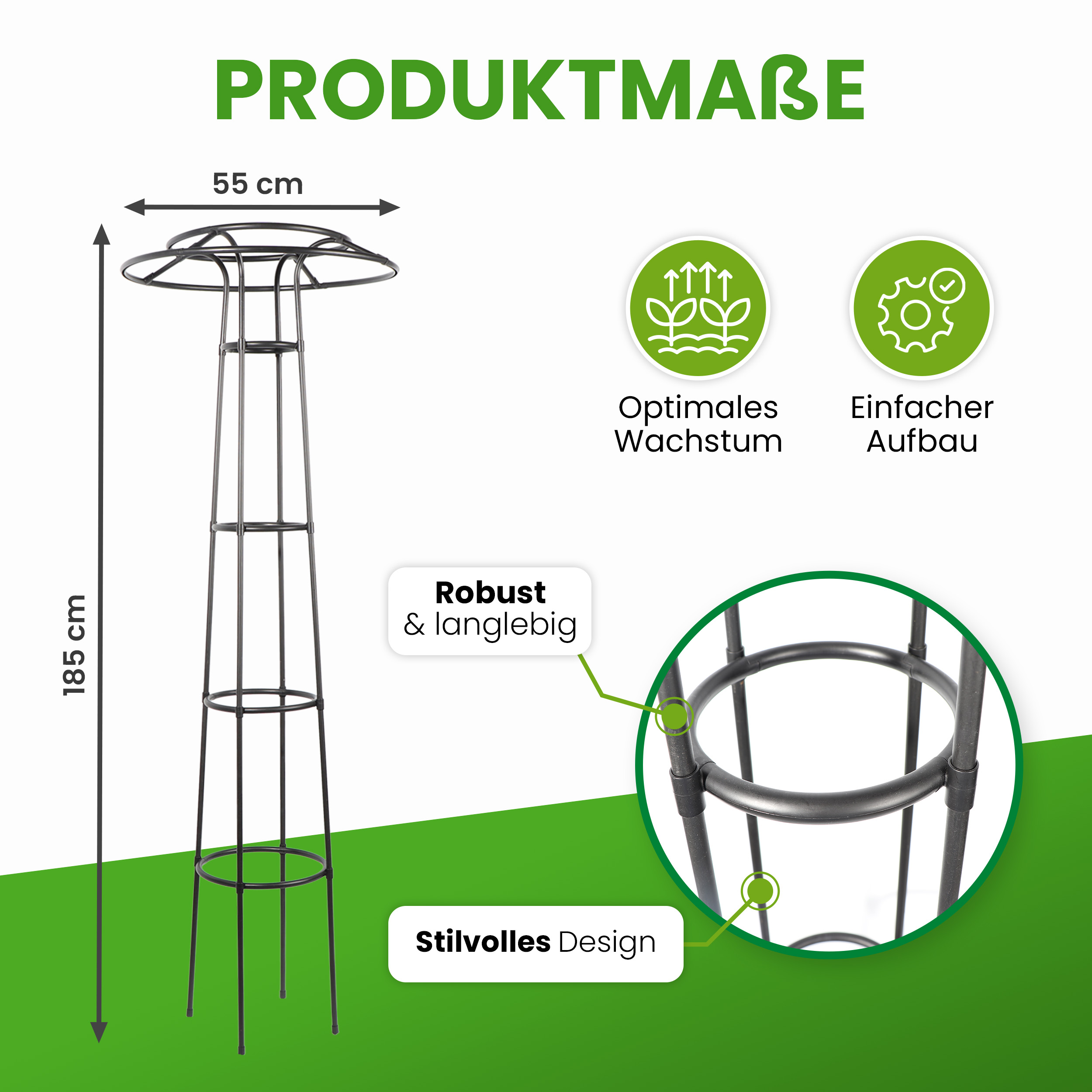 Rankturm mit Pilzkopf Höhe 185 cm freistehende Rankhilfe für Kletterpflanzen Rosen Rankturm mit Pilzkopf Höhe 185 cm freistehende Rankhilfe für Kletterpflanzen Rosen