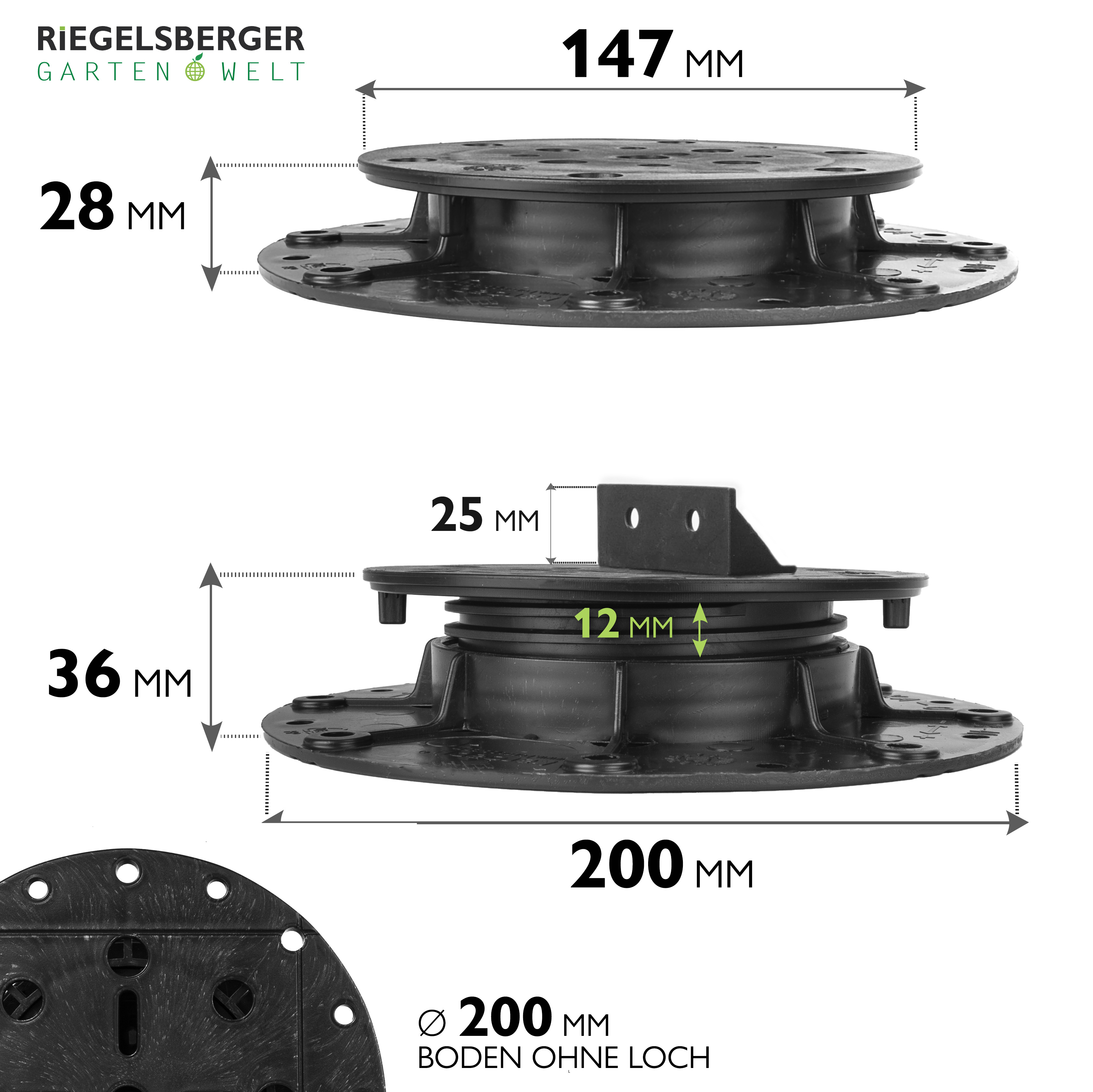 Balkenlager BASIC für Holz WPC Aluminium höhenverstellbar