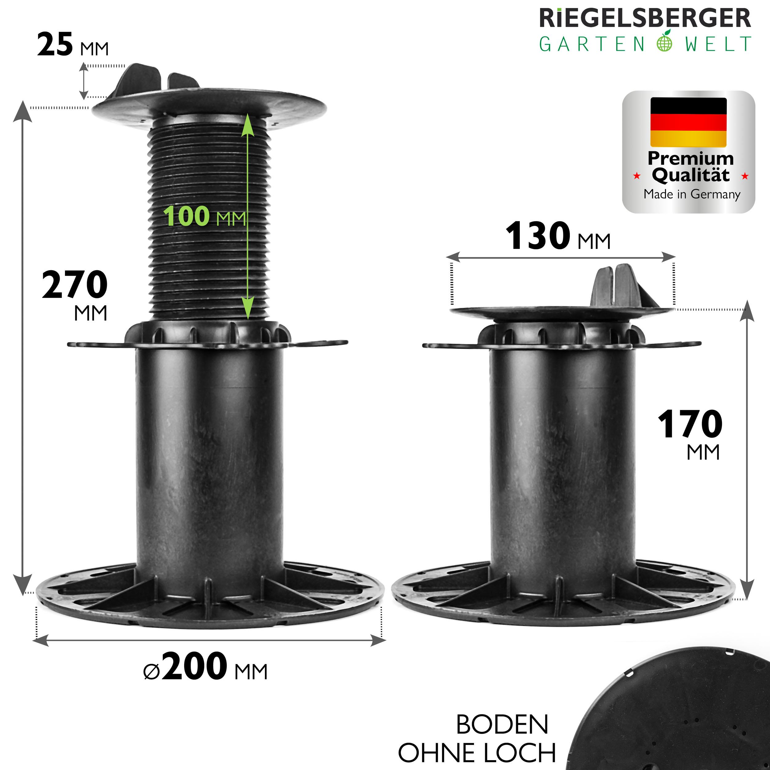 3_Size_170-270c9QDWInlqfuns 1 Karton Balkenlager PREMIUM Stelzlager für Holz WPC ALU - volle Verpackungseinheit