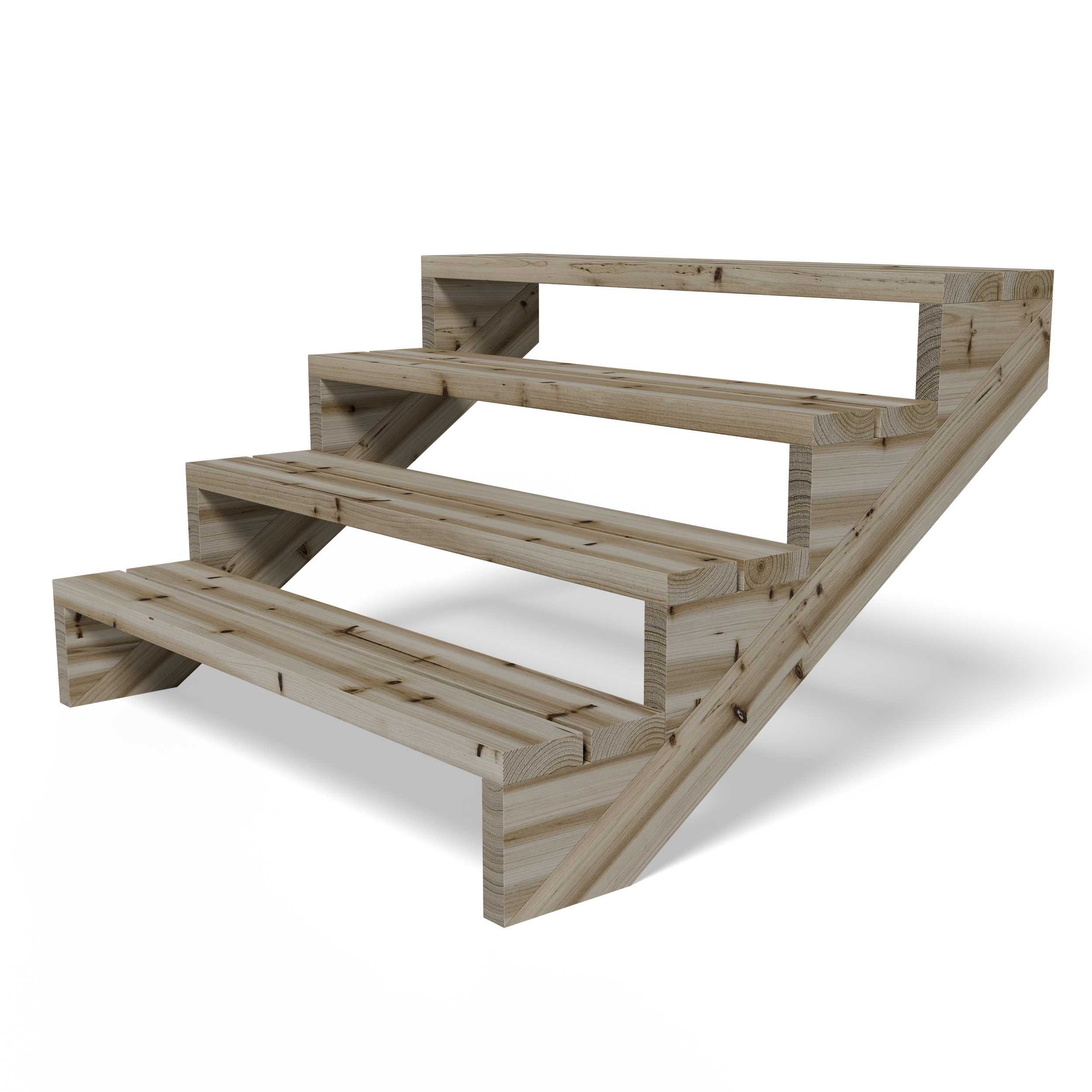 Terrassentreppe Kiefer kesseldruckimprägniert Treppe mit Stufen Wangentreppe Breite