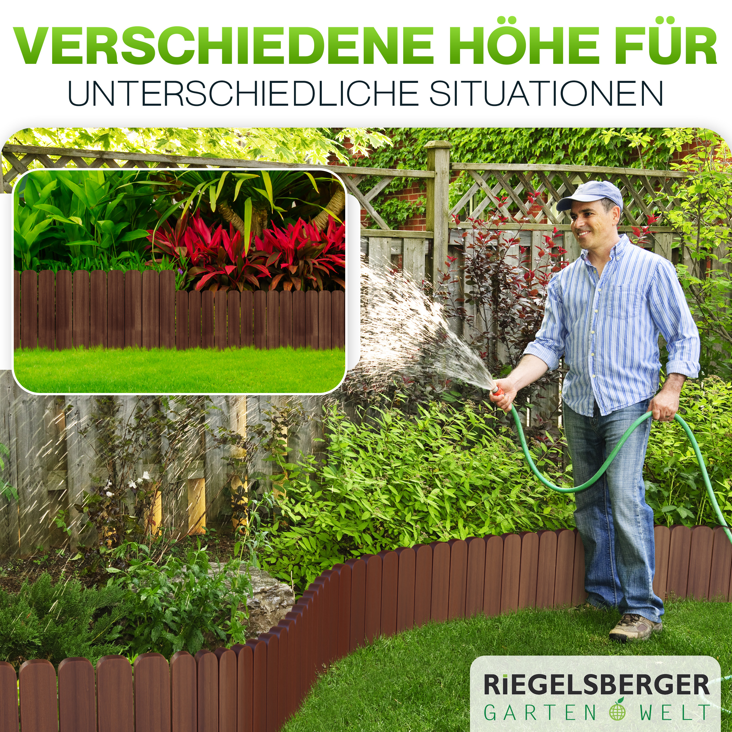 06qUyAiQP90tVLJ Rollboarder Umzäunung Mähkante Holzzaun Tannenholz Länge 203 cm