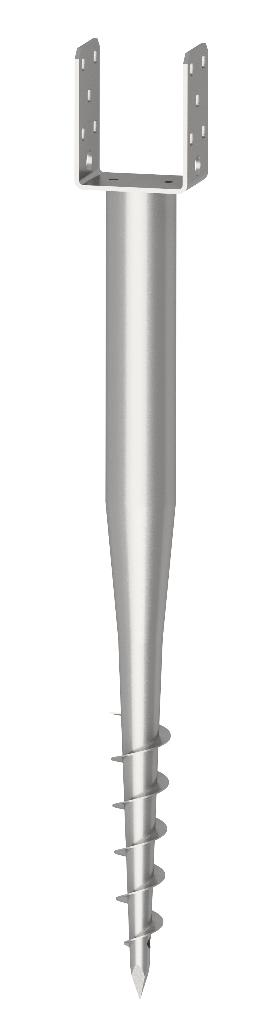 KRINNER U-Fix Eindrehanker 91 mm für Pfosten 90 mm Schraubfundament 8 Stück (1 Karton)