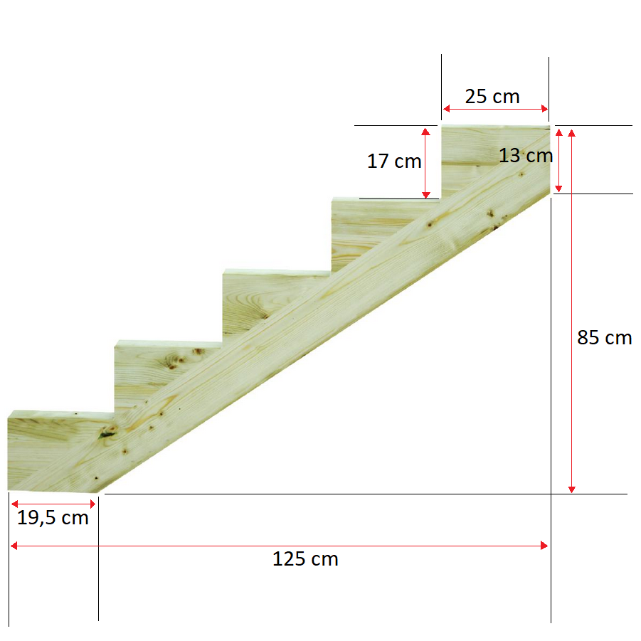 Treppenwange für Stufen Massivholz Kiefer kesseldruckimprägniert 1 Stück