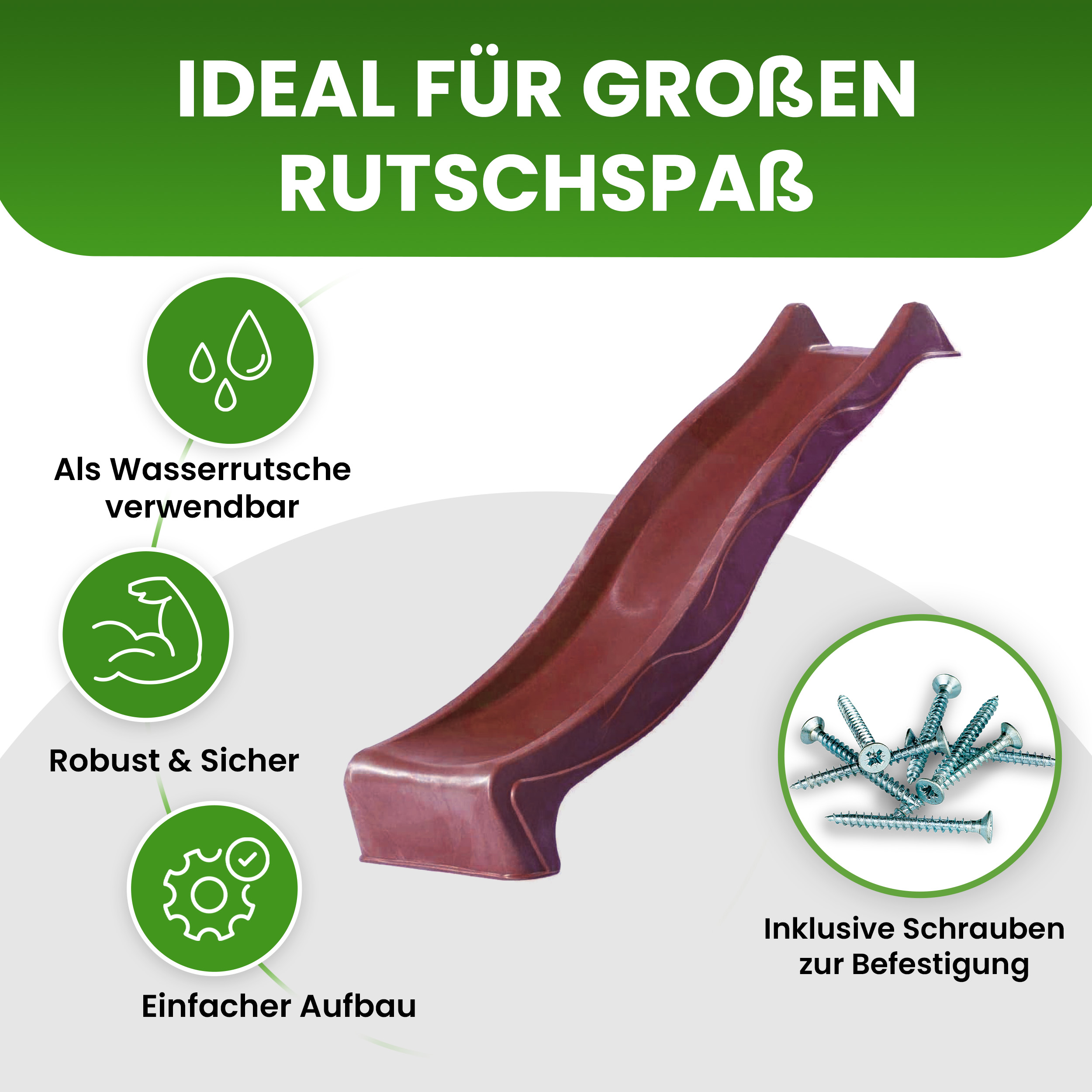 Wellenrutsche 230 cm mit Wasseranschluss Anbaurutsche für Podesthöhe 120 cm für Spielturm oder Schaukel Wellenrutsche 230 cm mit Wasseranschluss Anbaurutsche für Podesthöhe 120 cm für Spielturm oder Schaukel