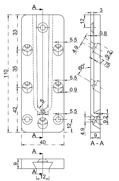 Pitzl Verbinder HVP Standard für Holz-Holzanschluss Maße 40 x 110 x 12 mm