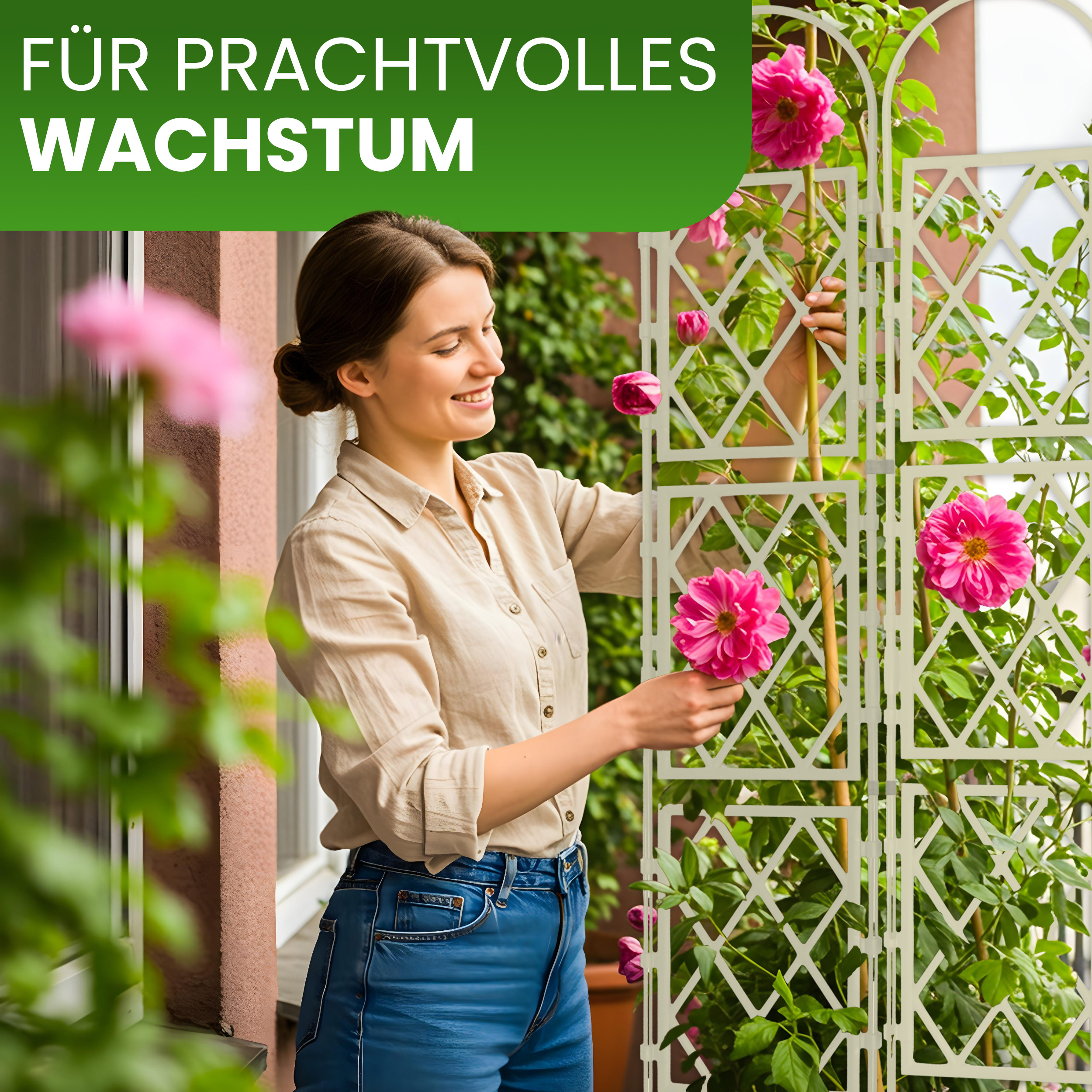 Wandspalier mit Bogen Rankgitter Pflanzenstütze Gitterspalier für Garten