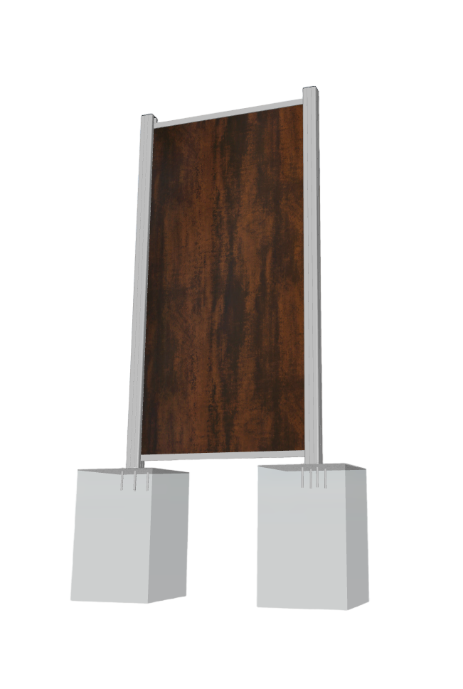 Halbelement-rostoptik Sichtschutz EASY-BOARDS ACP Steckzaun Halbelement 88x177 cm rostoptik