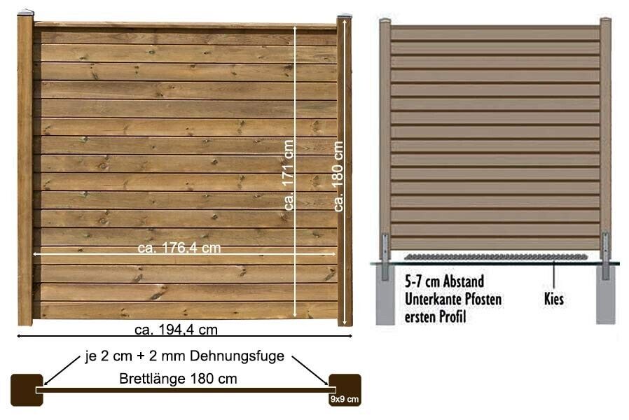 1rcH4nBBxcgb2d Sichtschutzzaun aus Kiefernholz KDI Holzzaun Sichtschutz Anbauwand