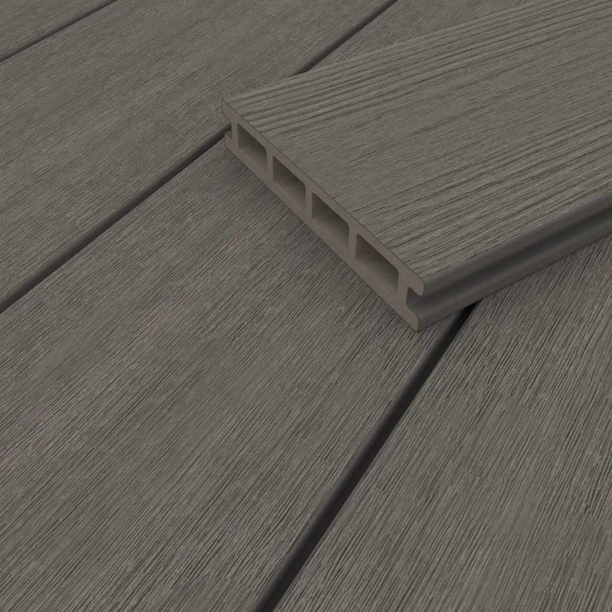 WPC Terrassendiele 25x140 mm Hohlprofil ummantelt Silver Gray 400 cm