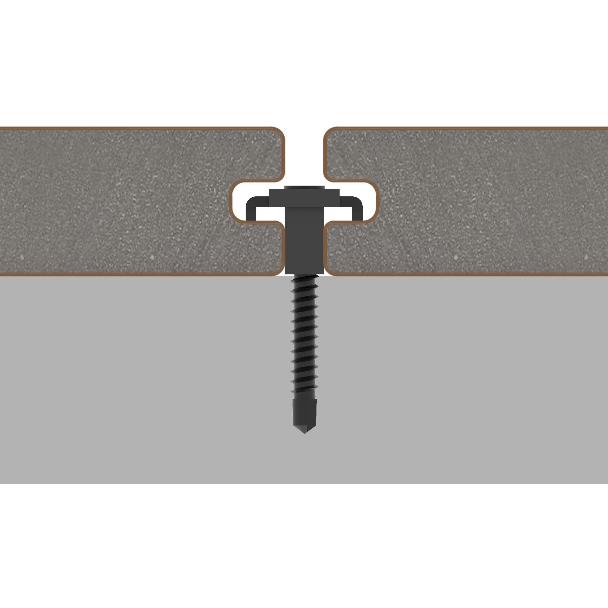 100 Stück Hybrid Terrassen-Befestigungsclip für WPC Dielen inkl. Bohrschrauben TC-28-Clip Set 