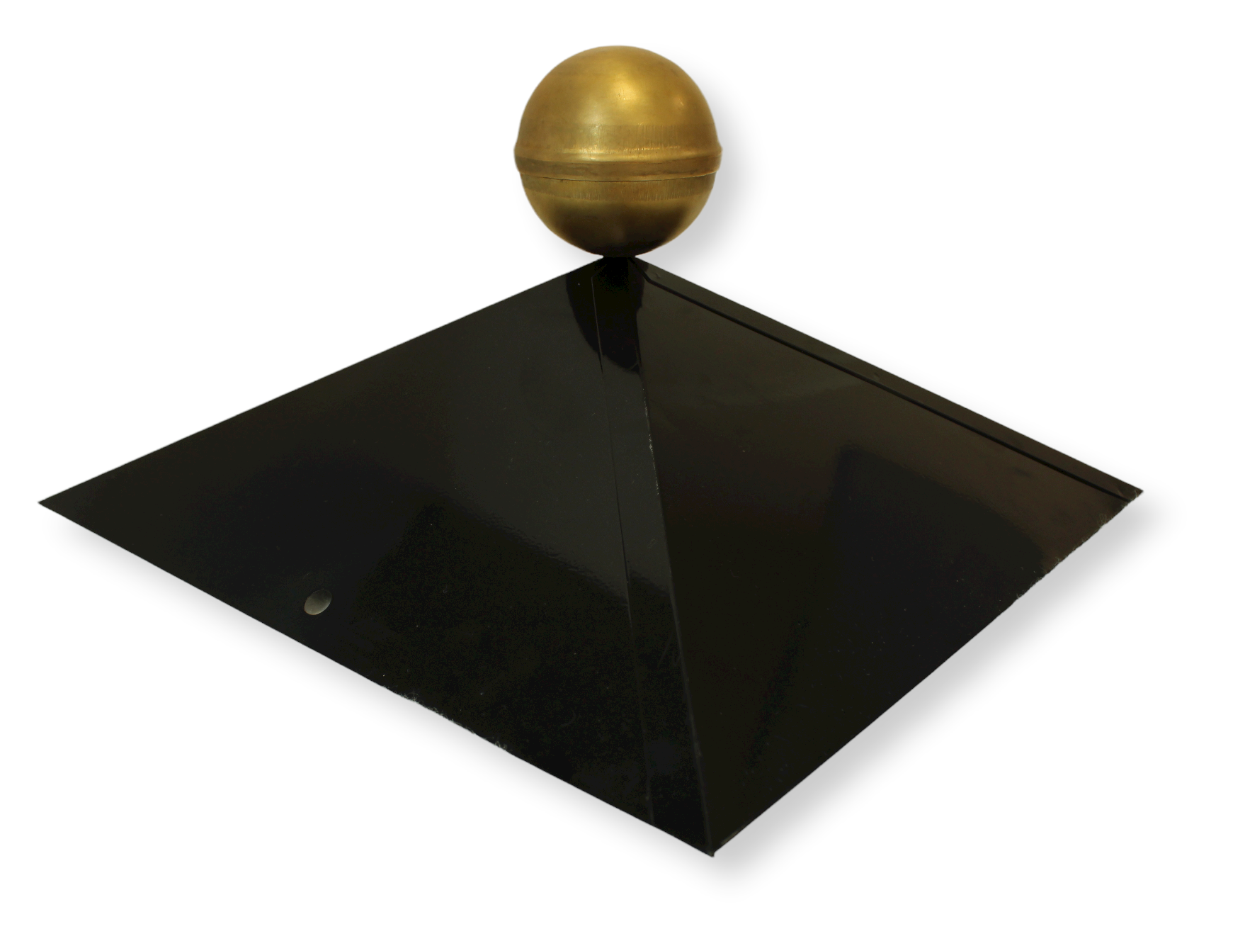 Pavillonhaube mit Kugel Dachhaube Firsthaube Abdeckung Dachabdeckung Metall schwarz