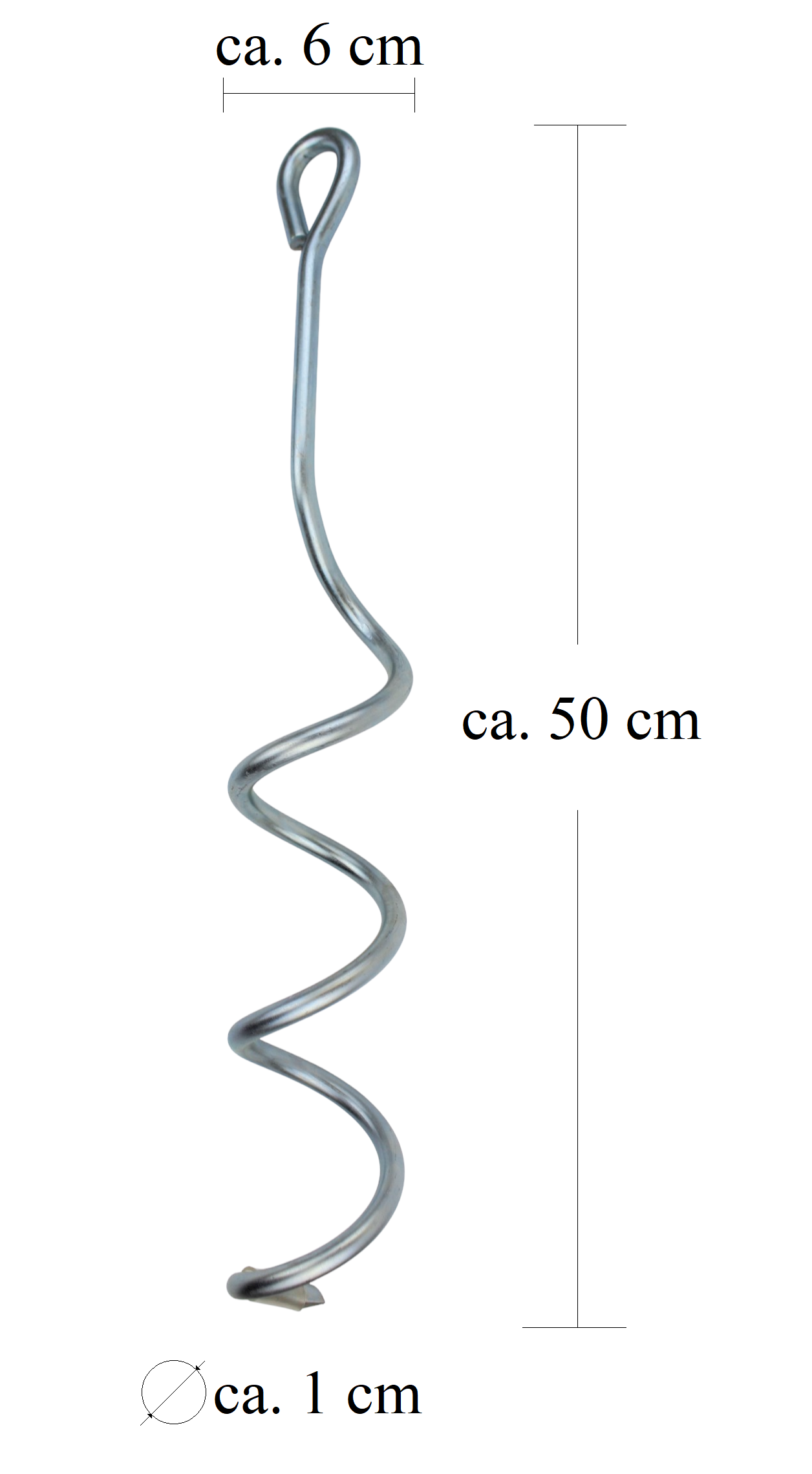 Bodenanker-abmessungen Spiral-Bodenanker 50 cm aus elektrisch verzinktem Stahl zum Eindrehen Bodenanker Erdanker