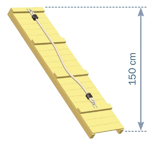 ramp-2-150 Kletterrampe mit Seil Kletterwand Kiefer imprägniert für Spielturm Stelzenhaus mit Podesthöhe 150 cm