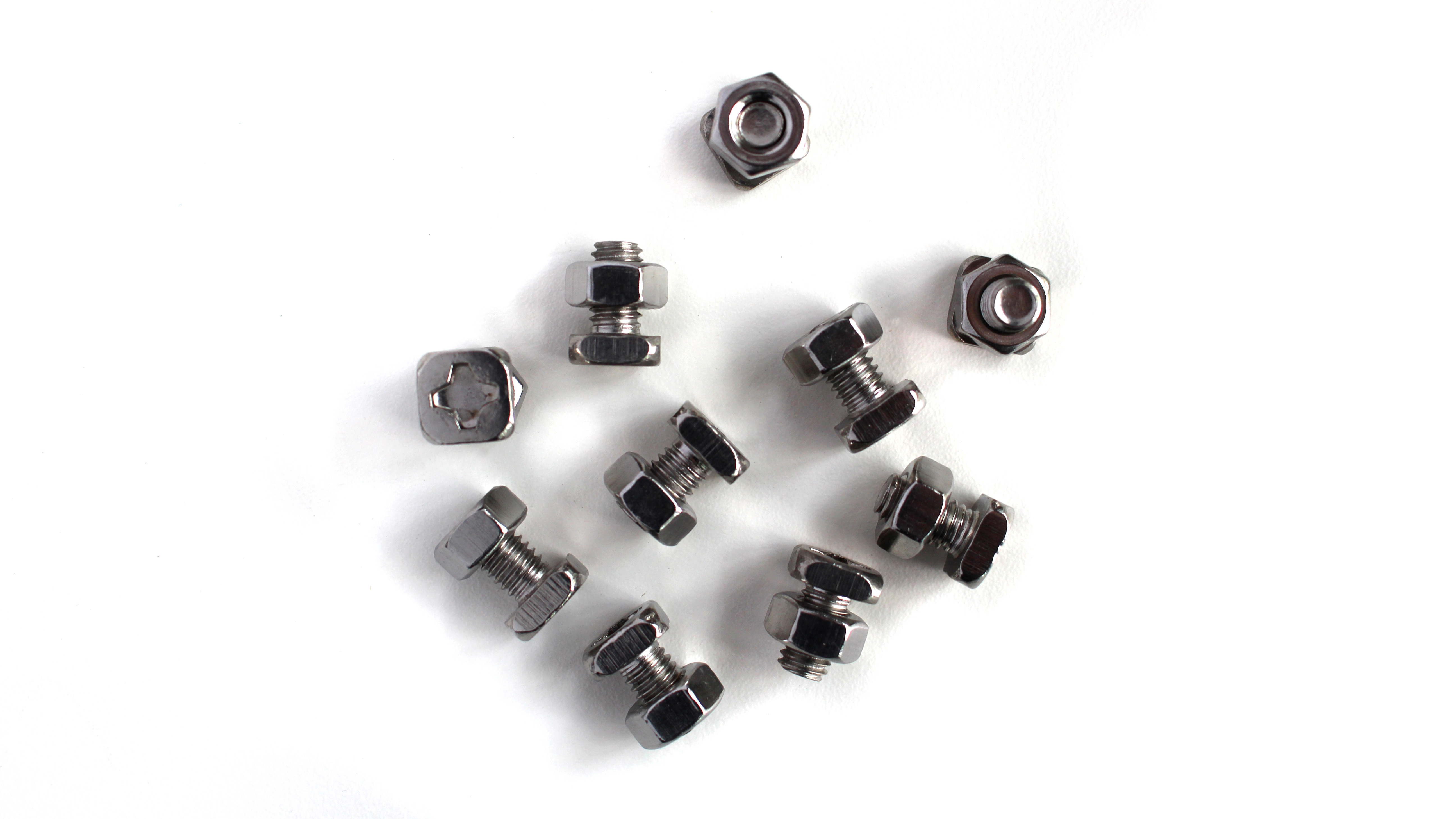Schrauben- und Mutternsatz, Stahl, normal,10 St.