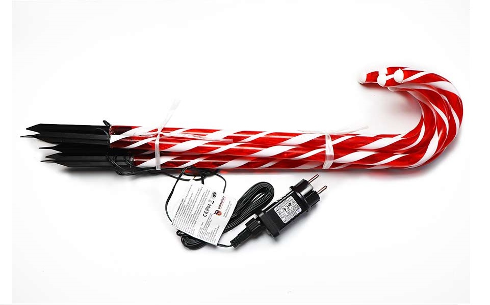 b3Nk9REtIIsvSG7 Lichterkette 6er-Set Zuckerrohrstab Zuckerstange LED rot Gartenstäbe