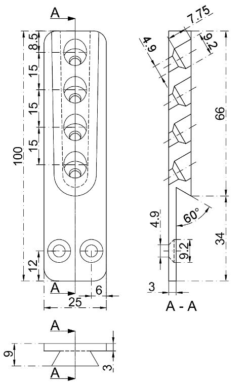 34hfSTCoAgB8vX Pitzl Verbinder HVP Standard für Holz-Holzanschluss Maße 25 x 100 x 12 mm