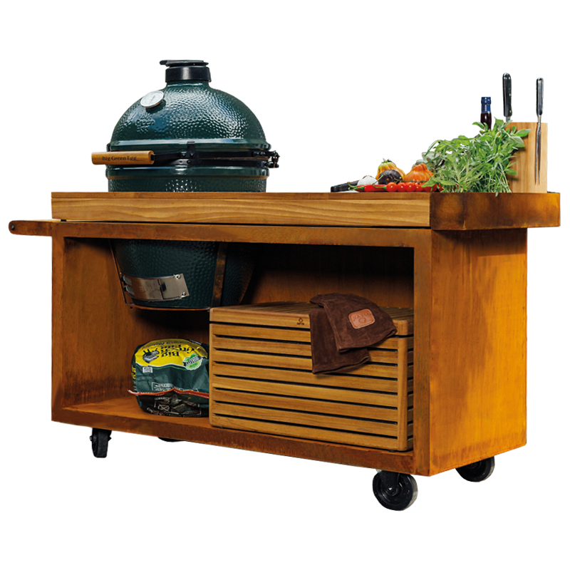 o-k-t-135-pro-tw-bge OFYR KAMADO TABLE CORTEN 135 PRO TEAKHOLZ BGE