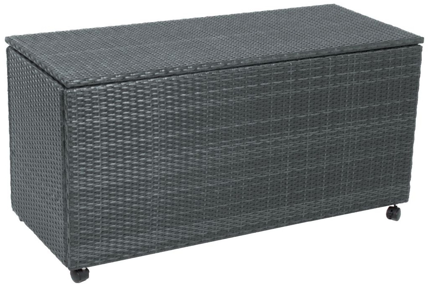 Gartenbox Rattan Grau Auflagenbox Kissenbox Aufbewahrungsbox Auflagenkiste  L120xB50xH62,5 cm