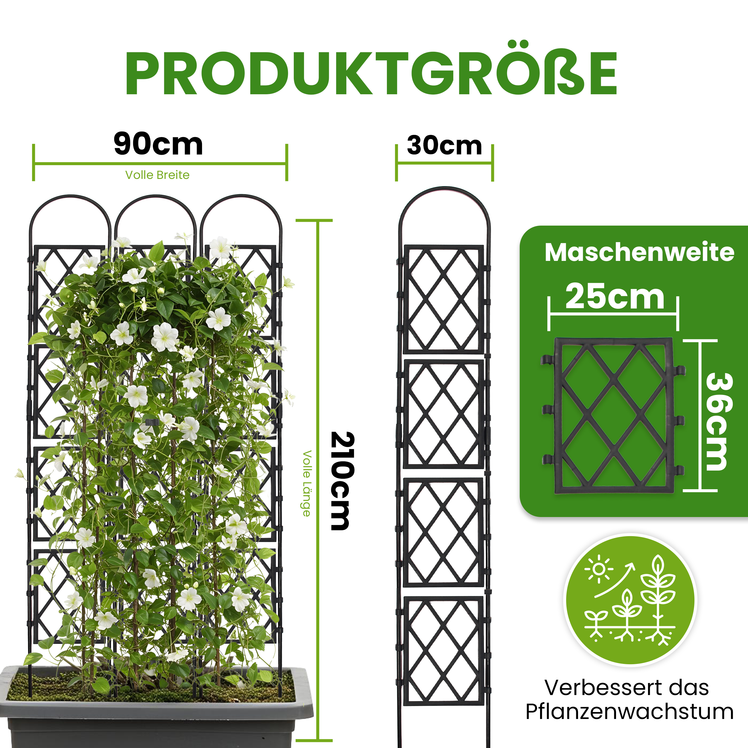 Wandspalier mit Bogen Rankgitter Pflanzenstütze Gitterspalier für Garten