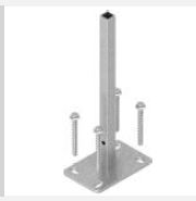 Pfostenträger zum Aufschrauben für Alu-Pfosten 7x7 cm WPC-Steckzaun