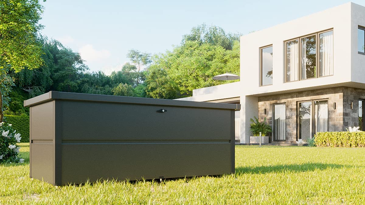 Ambiente Gartenbox aus Metall Kissenbox Wetterfest Gartenkiste Aufbewahrungsbox