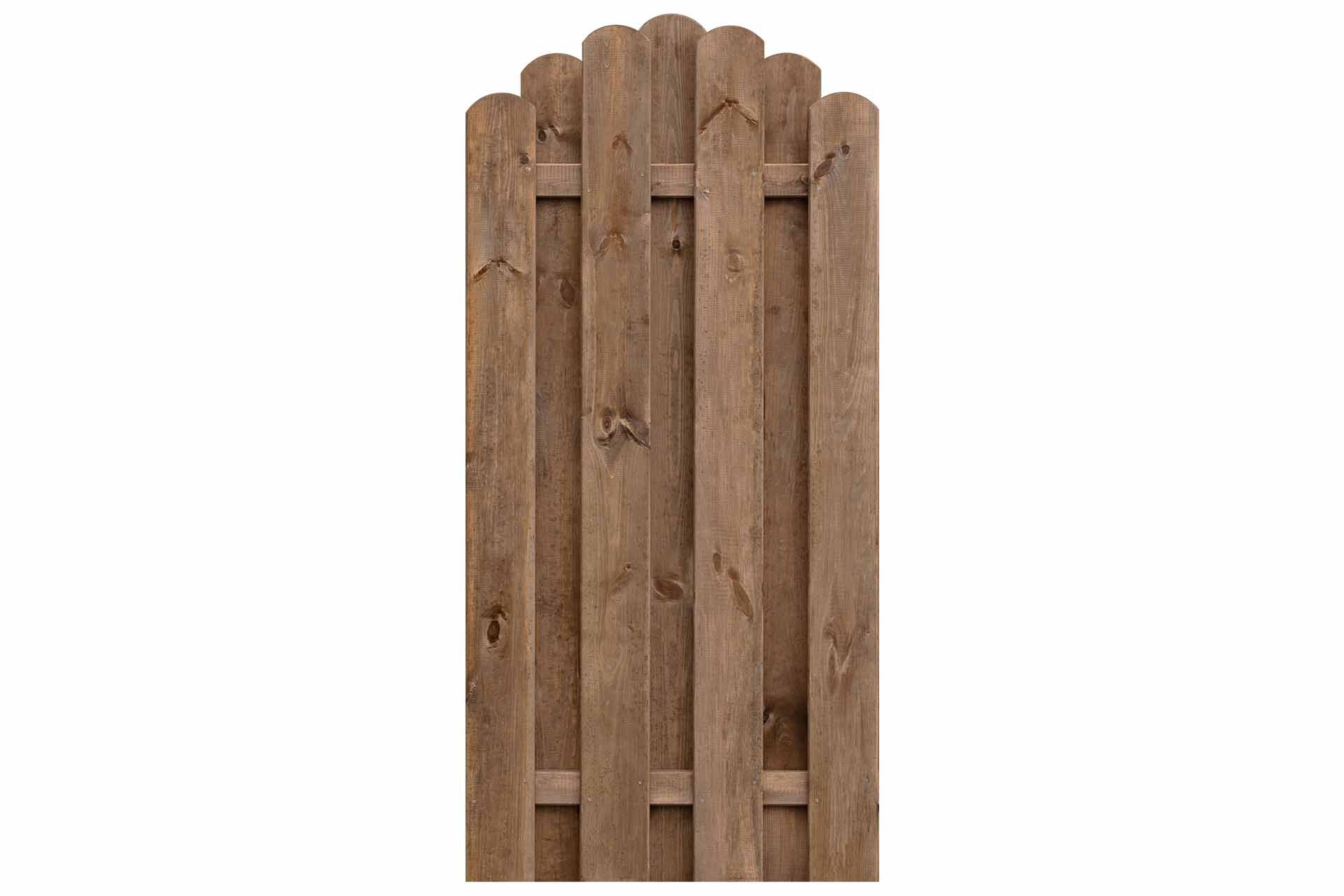 BOLEO-KDI-braun-90x180-160 Sichtschutz BOLEO Bohlen-Zaun mit Bogen 90x180/160 cm Kiefer KDI braun