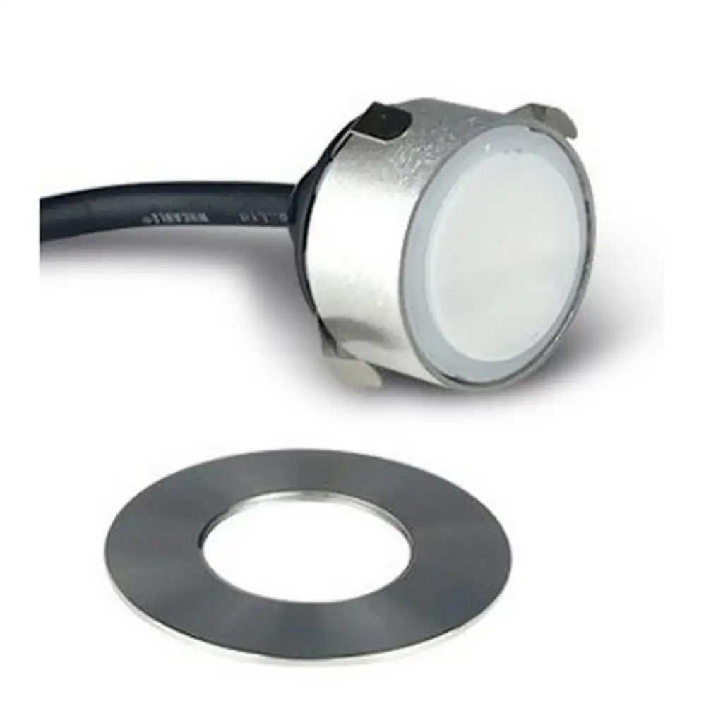 3er-Set LED Bodeneinbaustrahler Außen - rund Ø 6 cm wasserdicht warmweiß - Bodenstrahler für Holzterrasse