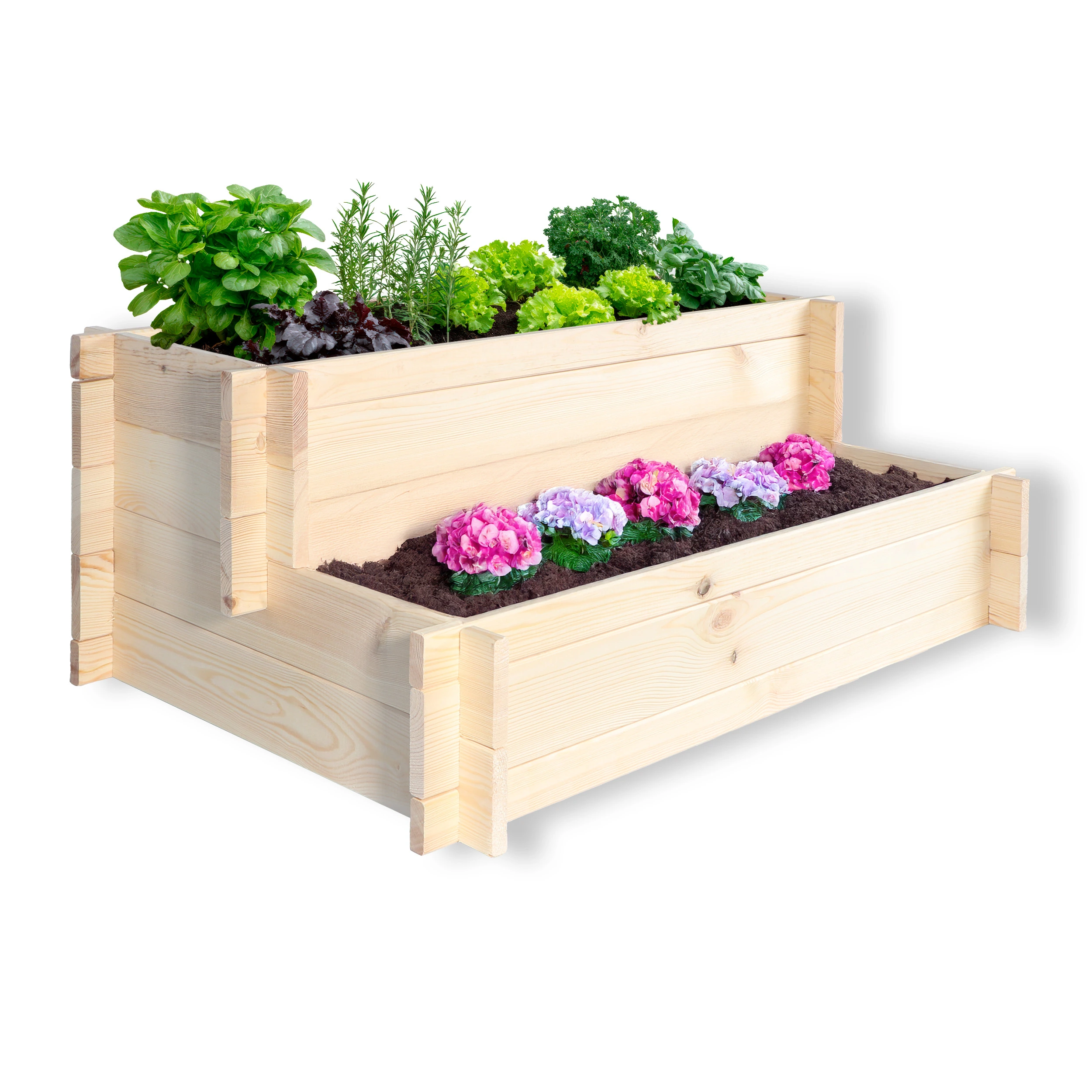Stufenbeet aus Kiefer natur Pflanzkasten Beet für den Garten Pflanztreppe Stufenbeet aus Kiefer natur Pflanzkasten Beet für den Garten Pflanztreppe