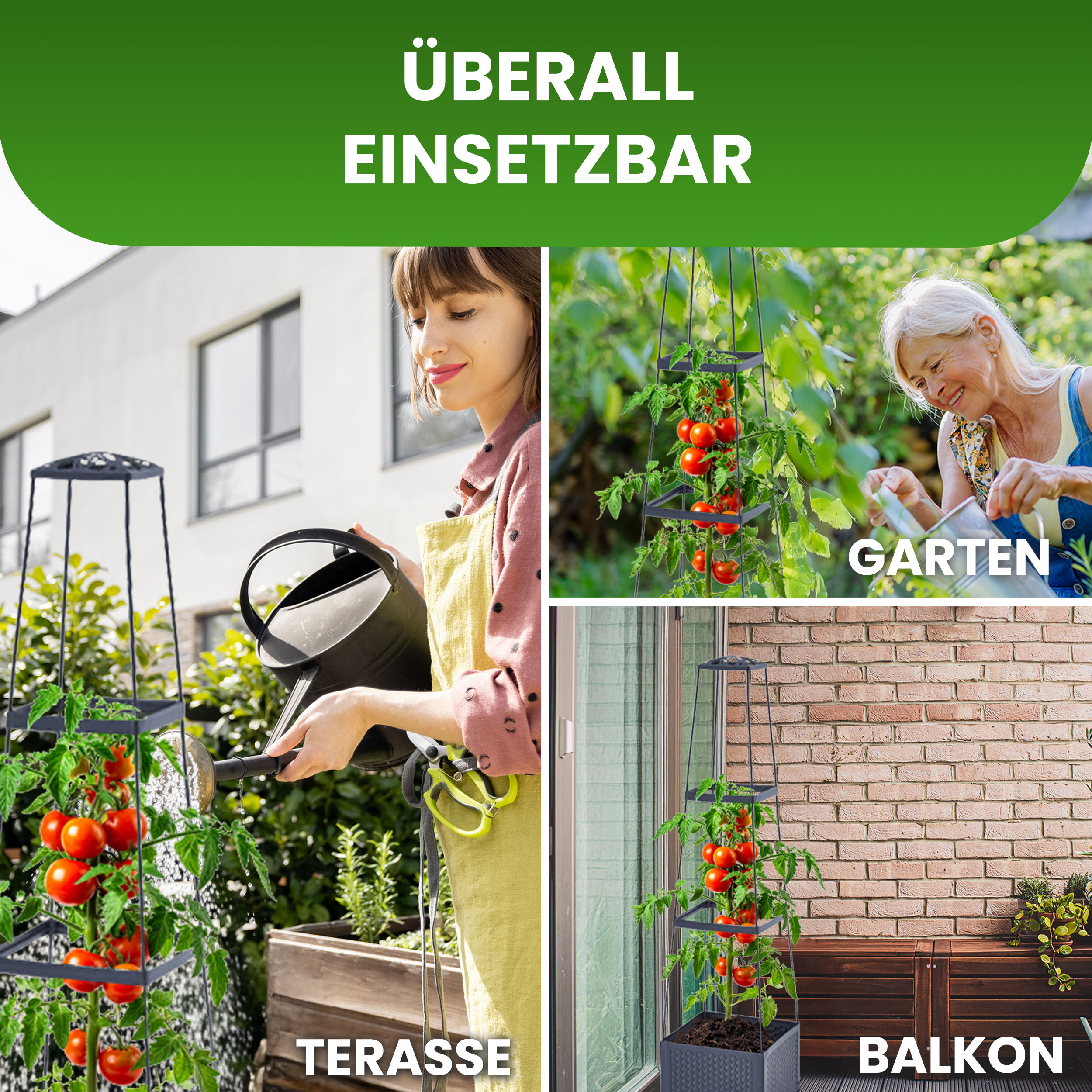 Blumenkasten Set mit Rankhilfe in Turmform 3 Ebenen 28x28xH115 cm Pflanzgefäß Blumenkasten Set mit Rankhilfe in Turmform 3 Ebenen 28x28xH115 cm Pflanzgefäß