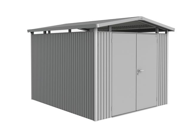 Biohort Gerätehaus Panorma Gr. P5 (silber-metallic mit Doppeltür)